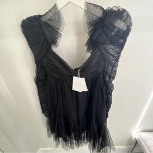 Zimmermann Black Ruffle Mini Dress